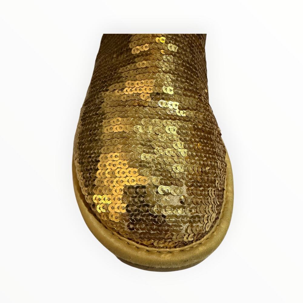 UGG Classic Short Sparkles Gold Sequin Boots Women's Size 7 Style 3161 - Picture 7 of 11
